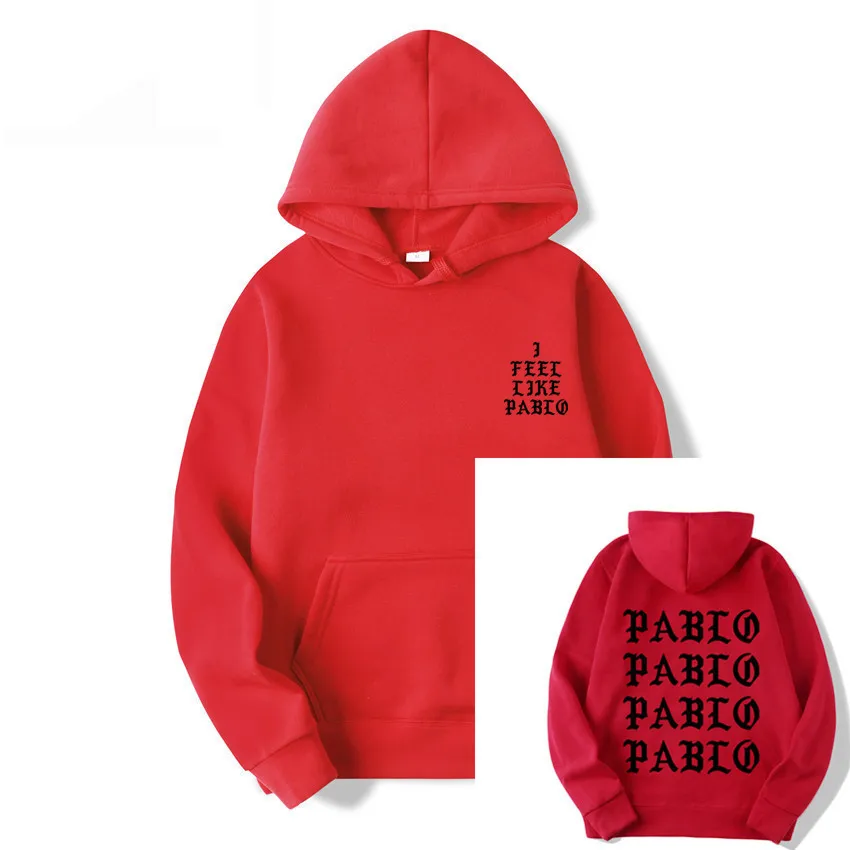 Red 2 Женские толстовки с капюшоном, толстовка I Feel Like Paul Pablo Kanye West, черная женская уличная Толстовка в стиле хип-хоп размера плюс, Женская толстовка с капюшоном - Цвет: Red 2