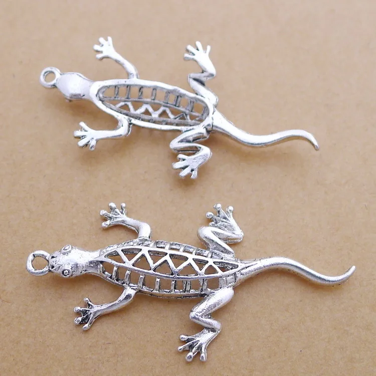LY103 22*51 мм 3 8 г Сплав Полые Gecko старинный орнамент аксессуары DIY кулон 50 шт./пакет |