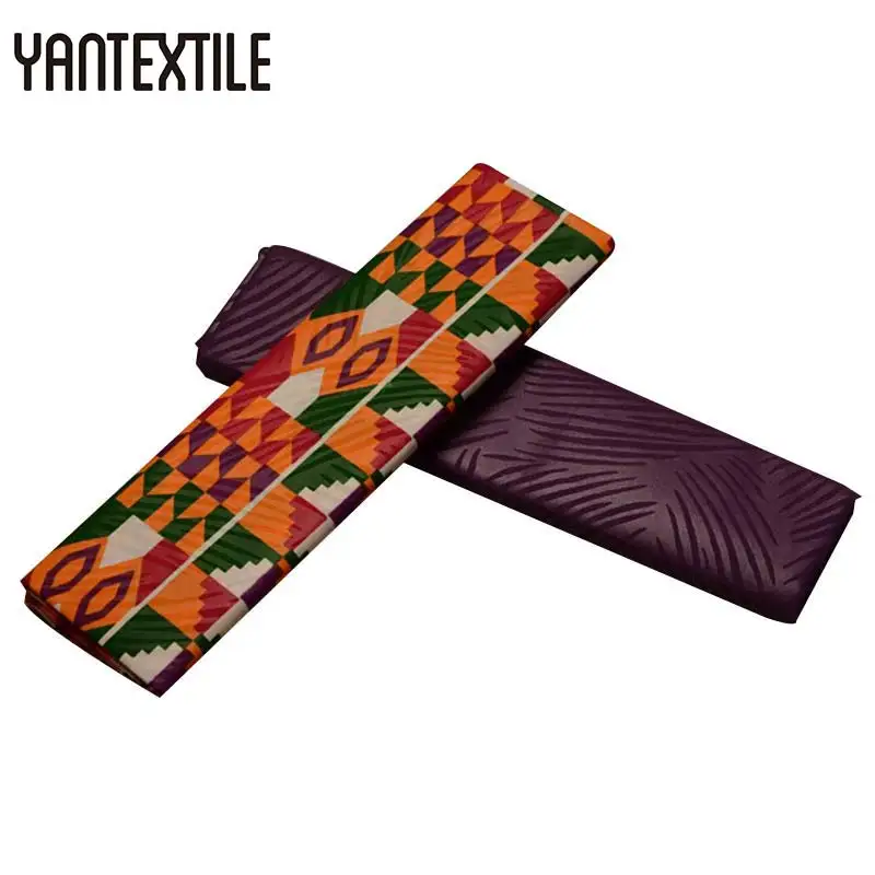 YANTEXTILE зеленая африканская ткань Анкара гарантировано натуральный воск Гана Kente Ткань Tissu африканская нигерийская африканская ткань 2+ 2 ярдов