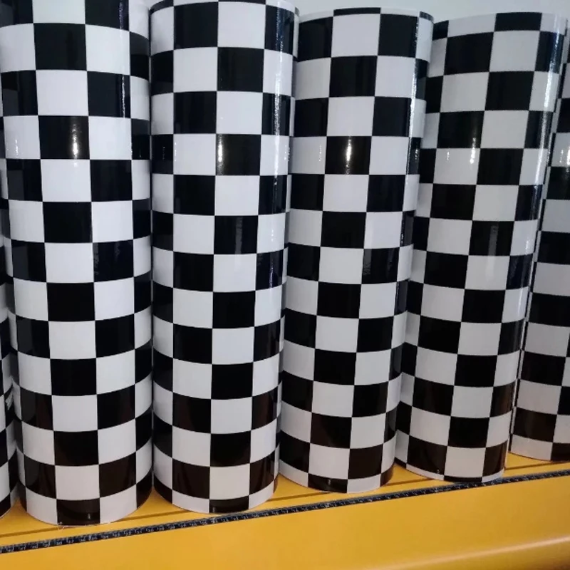 Black White Checkered Flag Vinyl Wrap Sticker-10