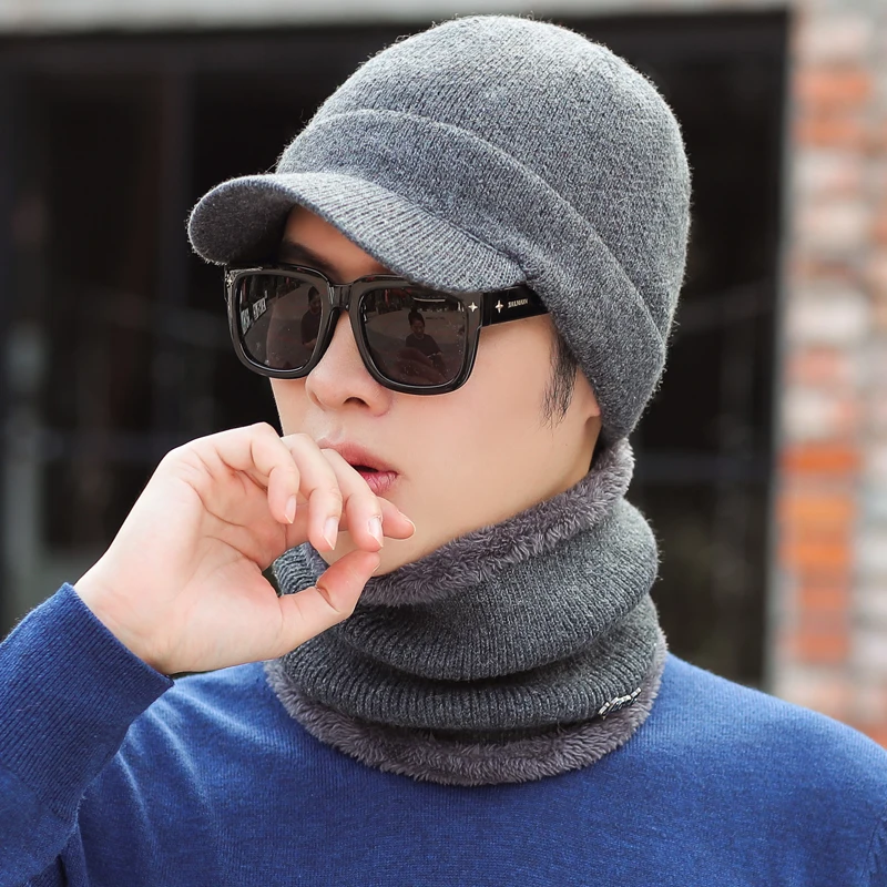 Простая зимняя шапка Skullies Beanies шапки зимние шапки для мужчин женский шерстяной шарф головные уборы, Балаклава маска Knitted шапка вязаная