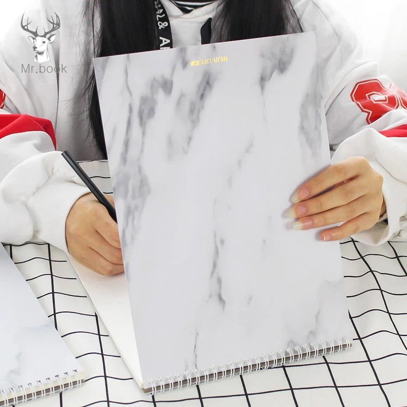 

A3 A4 Sketchbook Diary for Drawing Painting Graffiti Marble Cover Sketch Book Memo Pad Notebook Office School Supplies Gift