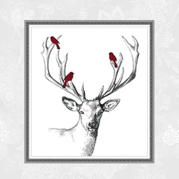 

Needlework, Deer Paintings Counted Printed On Canvas 14CT 11CT Cross Stitch Schemes Embroidery Set DIY Hand Made Crafts