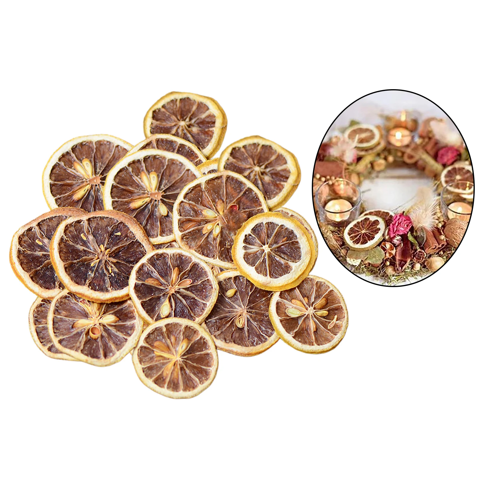 Real Dried Lemon Slice Floral 30pcs for DIY Candle Epoxy Resin Crafts Tool dried lemon slice