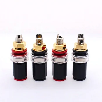 

Gaofei RHO06SBP Rhodium Plated Speaker AMP Terminal Binding Post Socket 4pc