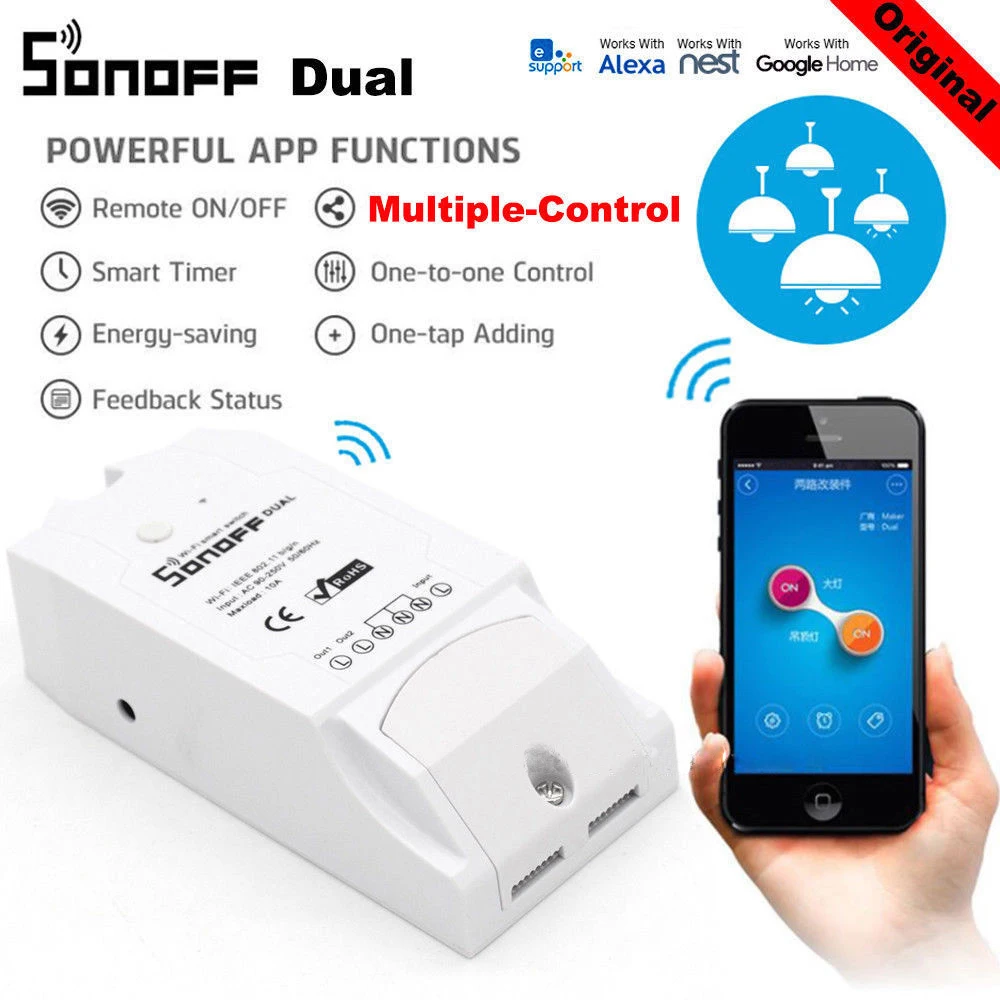 SONOFF TH10 / TH16 RF Basic Pow Dual Wifi переключатель умный дом беспроводной модуль