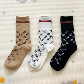 

cotton designer socks Double G pattern personality women socks fashion ventilation and sweat absorption High quality