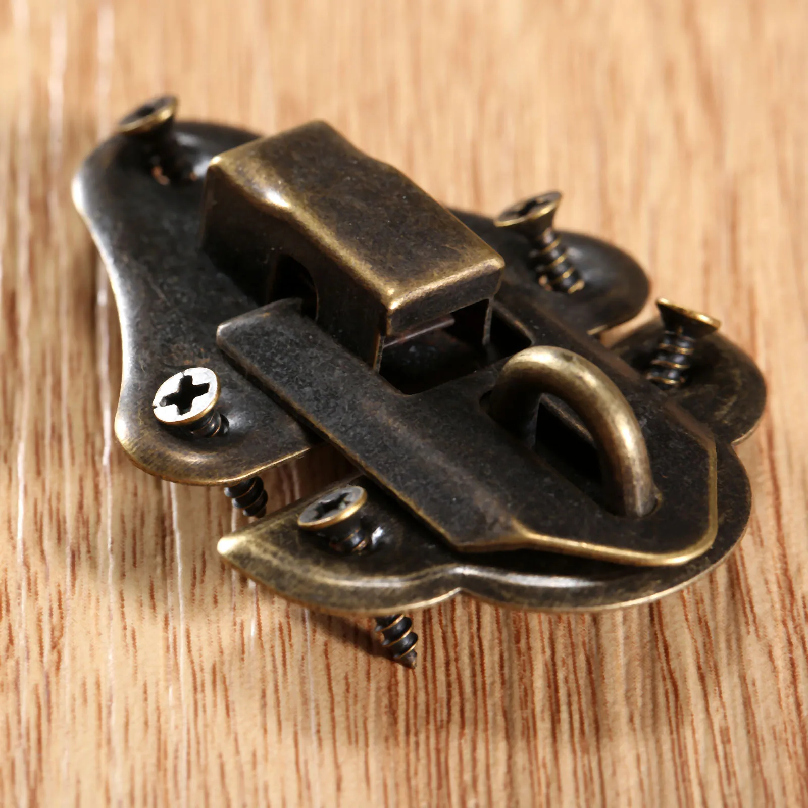 DRELD Antique Brass Jewelry Chest Box Gift Box Suitcase Case Buckles Toggle Hasp Latch Catch Clasp Furniture Hardware 48x35mm