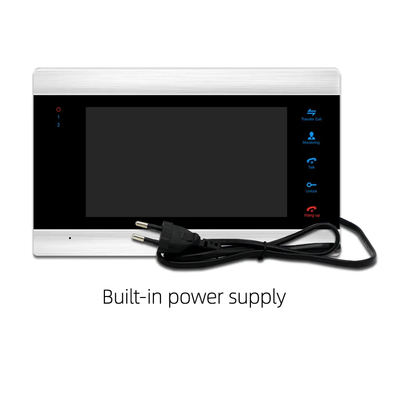 Built-in power 7"Color 2LCD Video Door Phone Home Security Intercom System+2Waterproof Mini Doorbell Camera Multi-language menu 1200TVL Camera - Цвет: Built-in power