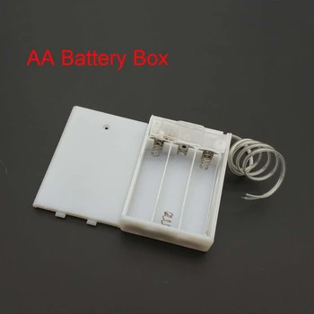 

White 3 AA Battery Holder Box Case With Switch New 3 AA 2A Battery Holder Box Case With Switch 4.5V