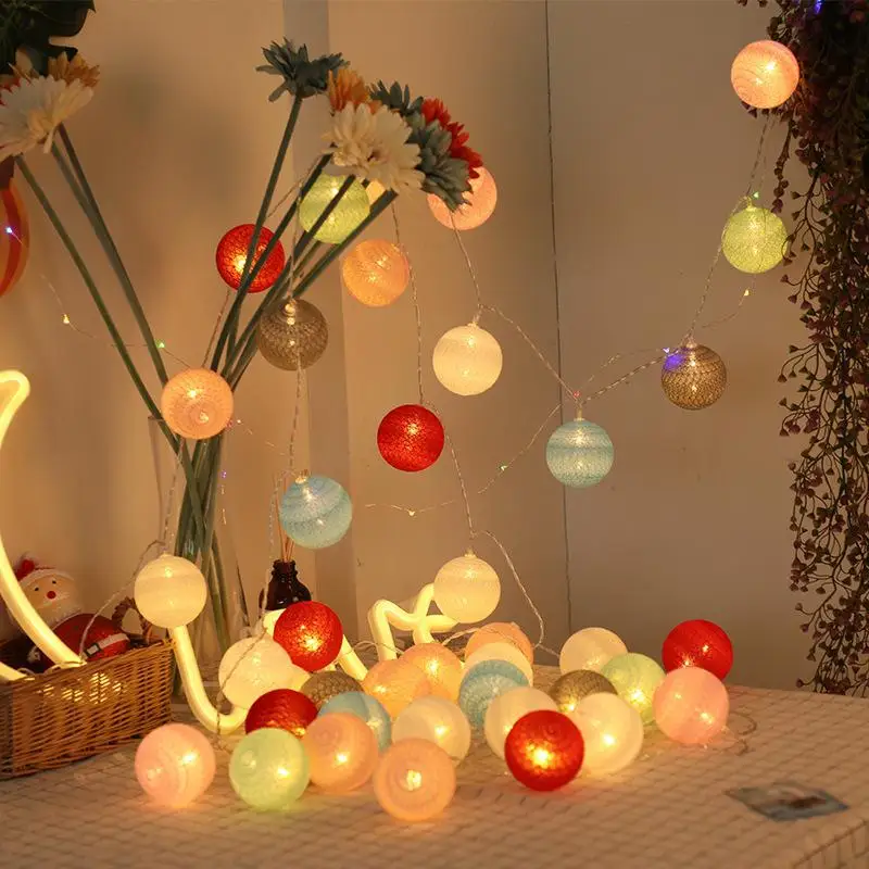 DishyKooker 1 5 м/3 м/6 м 10 светодиодов/20 светодиодов/40 Светодиодов Фея ватные шарики
