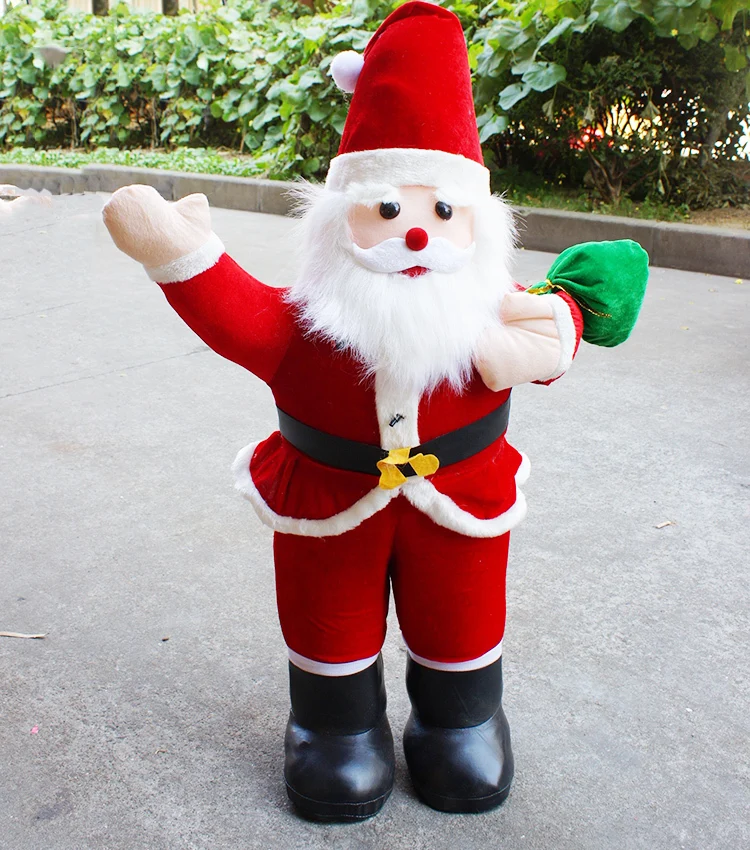 

Christmas decorations gift Santa snowman fabric combination scene DP window props 1 meter standing old man