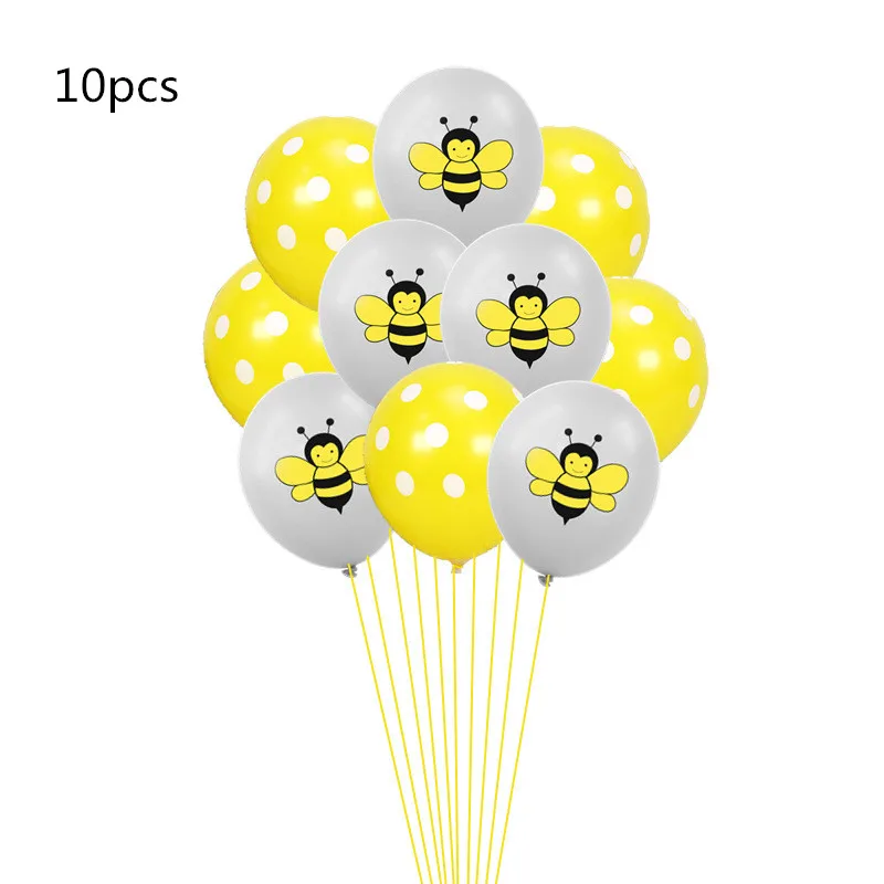 Bee 2 mix 10 шт./упак. с рисунком в горошек для девочек, Пчела 12 дюймов воздушные шары для Одежда для свадьбы, дня рождения украшение "шмель", "Мёд пчелы темы латексные шары - Цвет: Bee 2 mix
