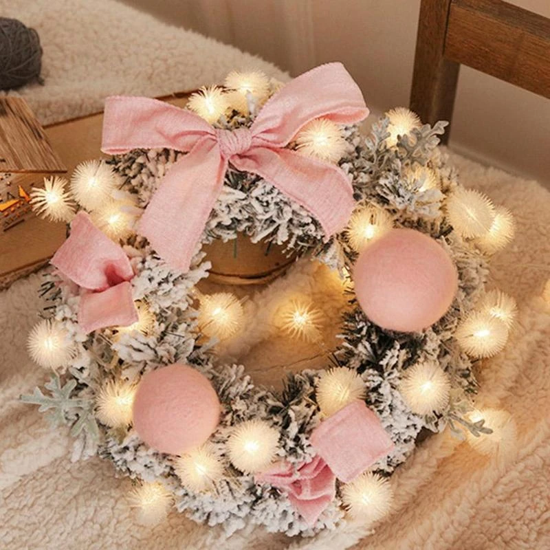 2022 30Cm Christmas Wreath Door Artificial Rattan Hanging Garland Decorations With Led Light Front Door Home Party Decor Pendant|Pendant & Drop Ornaments| - Aliexpress