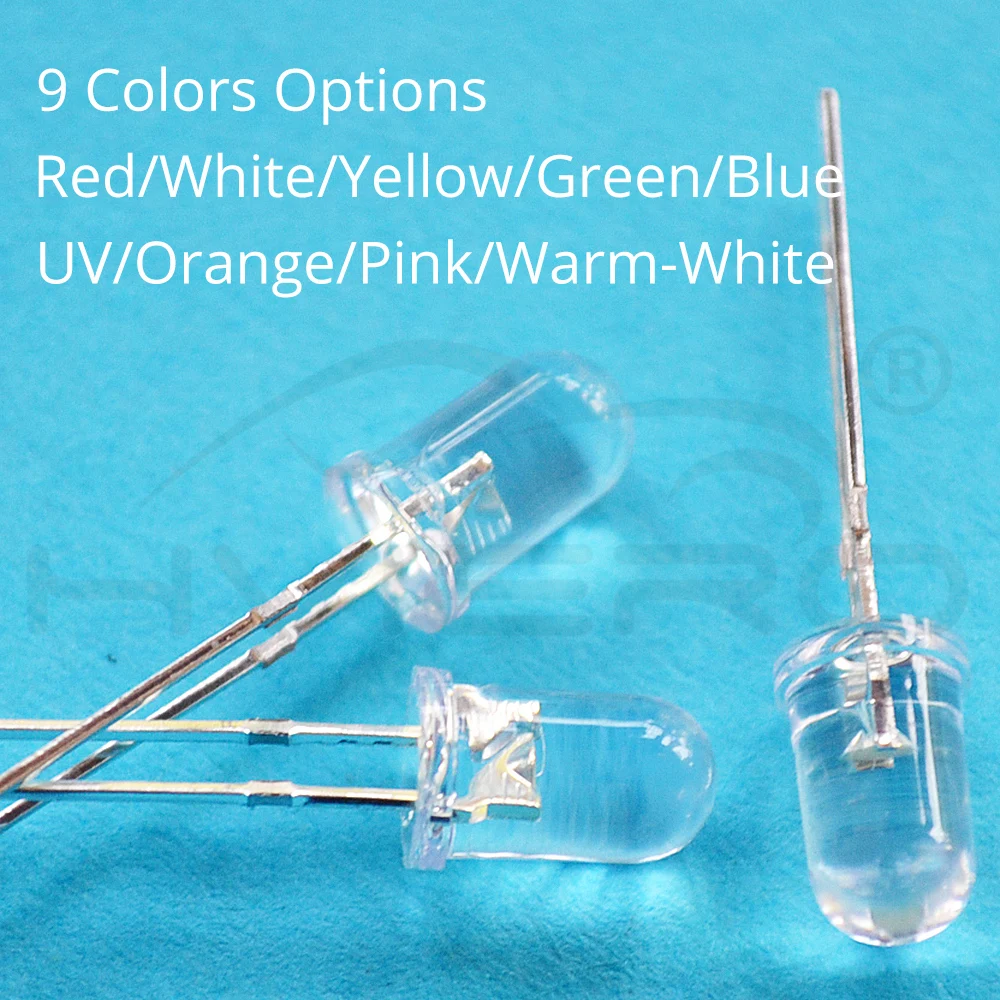 20X F5 5 мм круглый белый, красный, зеленый, синий, желтый, розовый прозрачный Диод Led супер яркий светодиод 6000-6500k лампа