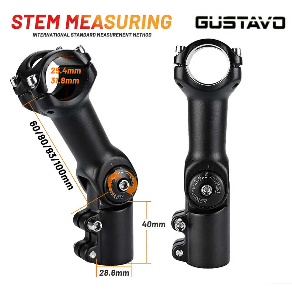 Potence De Vélo VTT 45° En Alliage - 31,8mm X 28,6mm, Noire (neuf)