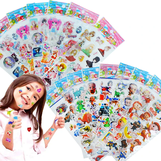Puffy 3d Children's Stickers  Cute Mini Animal 3d Sticker - 12 Sheets/set  Cute - Aliexpress