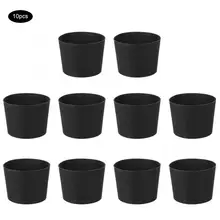 10 шт. Нескользящая термостойкая силиконовая бутылка для бутылки с крышкой для воды, Защитная черная бутылка для воды, аксессуары для чашки