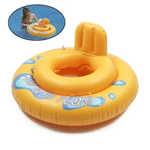 Piscine flottante ronde d'été pour enfants, siège de natation creux à 2 cercles, anneau dessin animé, 1 pièce