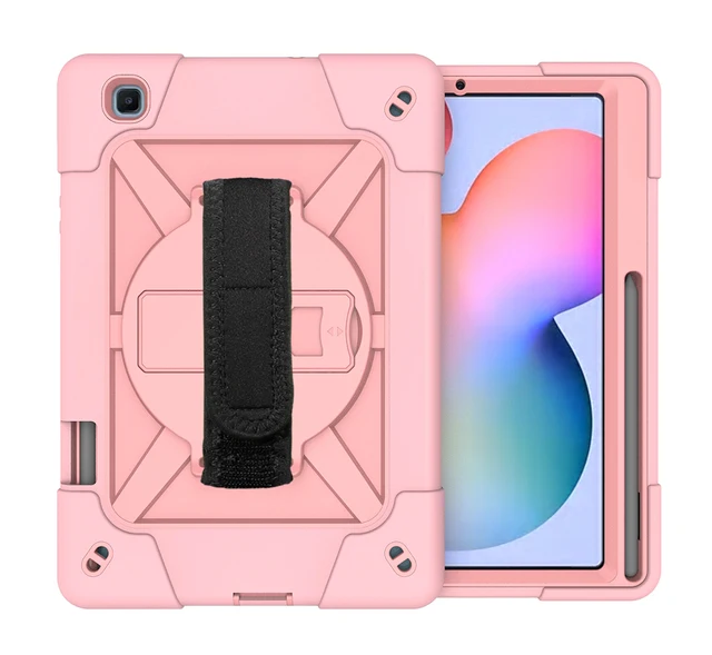 Kids Safe Case for Samsung Galaxy Tab S6 Lite 10.4''  Heavy Hard Rubber EVA Stand Case for SM-P610 P615 Tablet Cover with Strap For P610 RGD