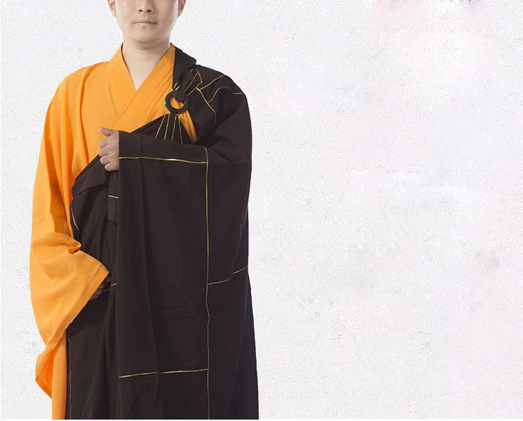 Shaolin Monk Dress Zen Buddhist Kesa Priest Cassock Robe Meditation Kung Fu Suit 