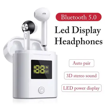 

D019 Bluetooth Earphone TWS Stereo Wireless for iphone samsung huawei Sports Headset Earbuds With Led Display 500mAh Charger