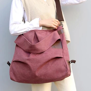 

Canvas Shoulder Bags For Women 2020 Fashion Luggage Travel Bags School Ladies Hand Bag Large Crossbody Bag Tote Handbag Femme