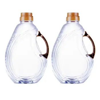 

2 Pcs/1 Set 1.8L Plastic Oiler Leak-Proof Oil Pot Home Durable Household Oil Bottle for Home Kitchen (Transparent)
