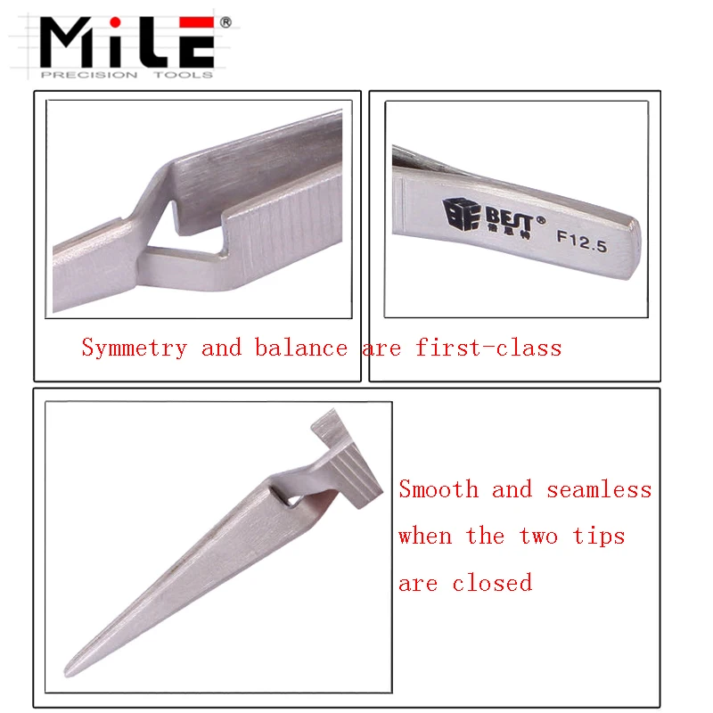 Reverse Tweezers 121mm Cross Lock Stainless Steel Precision MILE Mobile Phone Repair Manual Tool