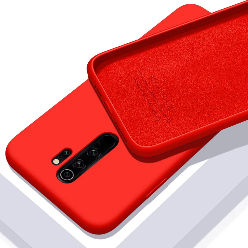 Жидкий силиконовый чехол для Xiaomi Redmi Note 8 Note8 Pro Note 8 Pro GloBal Version, Модный мягкий чехол из ТПУ, ударопрочный чехол - Цвет: Красный