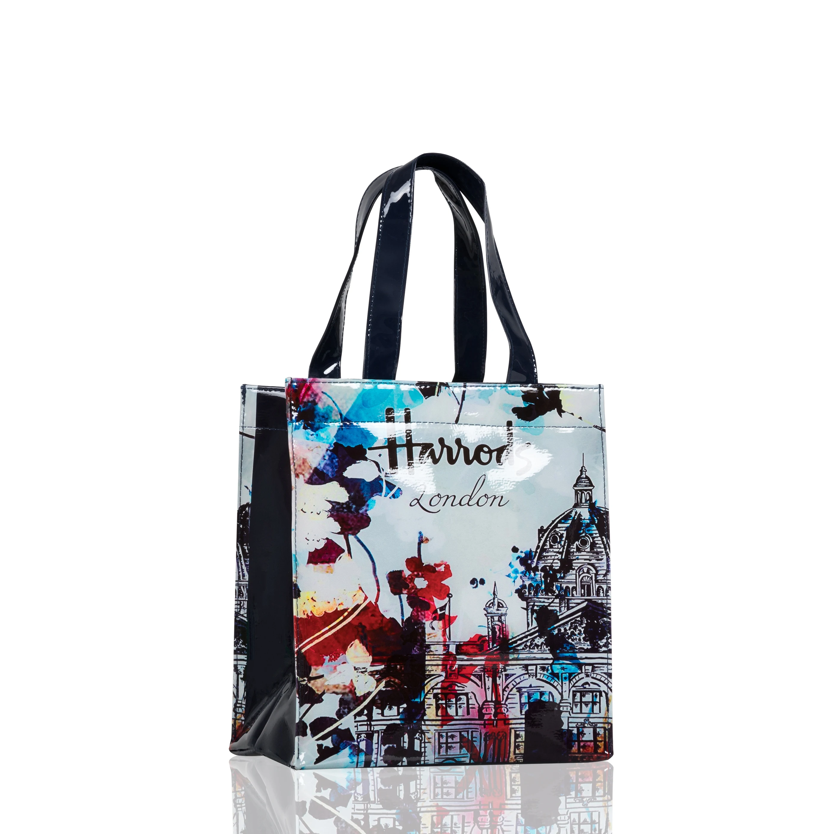 Vintage Painting PVC Women Shopping Bag Aesthetic Shopper Tote Waterproof Square Casual Handbag Lunch Tote Shoulder Purse
