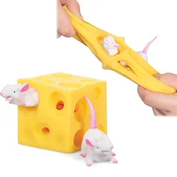 Squeeze queijo mouse puxar branco decompõe novela chato branco colar para crianças stoy presente engraçado brinquedos de fidget anti estresse