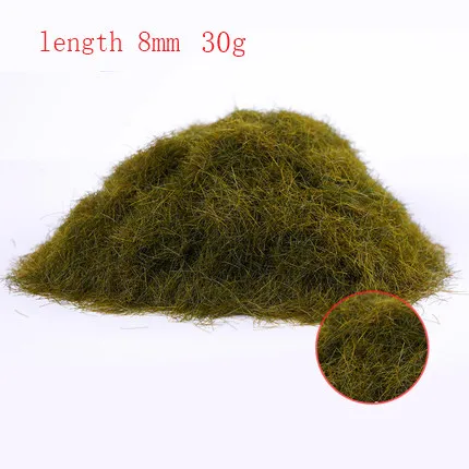 30g Scene Model Materia Yellow Green Turf Flock Lawn Nylon Grass Powder STATIC GRASS 3MM/5MM/8MM Modeling Hobby Craft Accessory 9