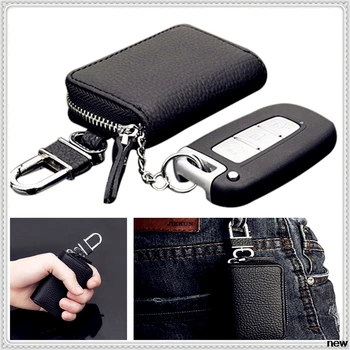

car auto Leather Men Key Keychain Cover Case box Purse for Mitsubishi ASX Endeavor Expo Galant Grandis Lancer Mirage Montero