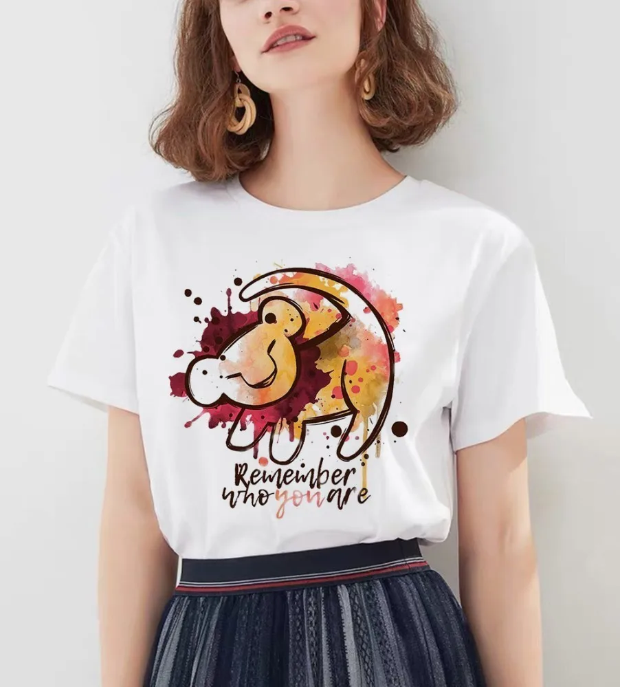 Hakuna Matata рубашка Женская Harajuku Ullzang Винтажная Футболка Kawaii Femme Homme летняя футболка модный топ Женская футболка - Цвет: 20526