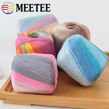 

Meetee 3pcs(1pc=50g) Fancy Dyeing Lace Line Manual Crochet Mercerizing Yarn DIY Hand Knitting Scarf Toy Cotton Wool YA030