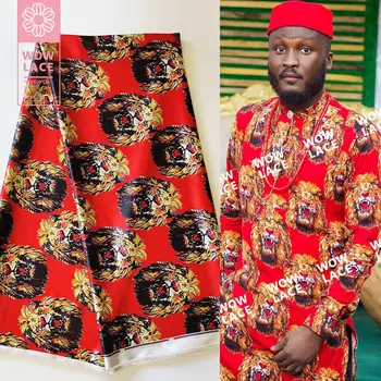 

African Nigerian Prints Isiagu Silk Lace Fabrics For Indian Traditional Wedding Dress Lace Material Ankara Silk George Fabrics