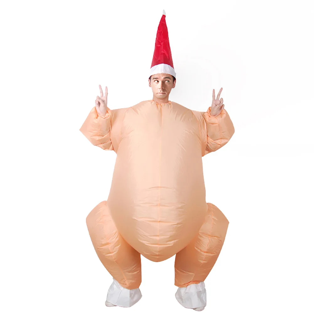 Хэллоуин благодарения день рождественское праздничное платье талисман Косплей взрослых надувной жаркое индейка костюм легкий косплей реквизит - Цвет: 1 set