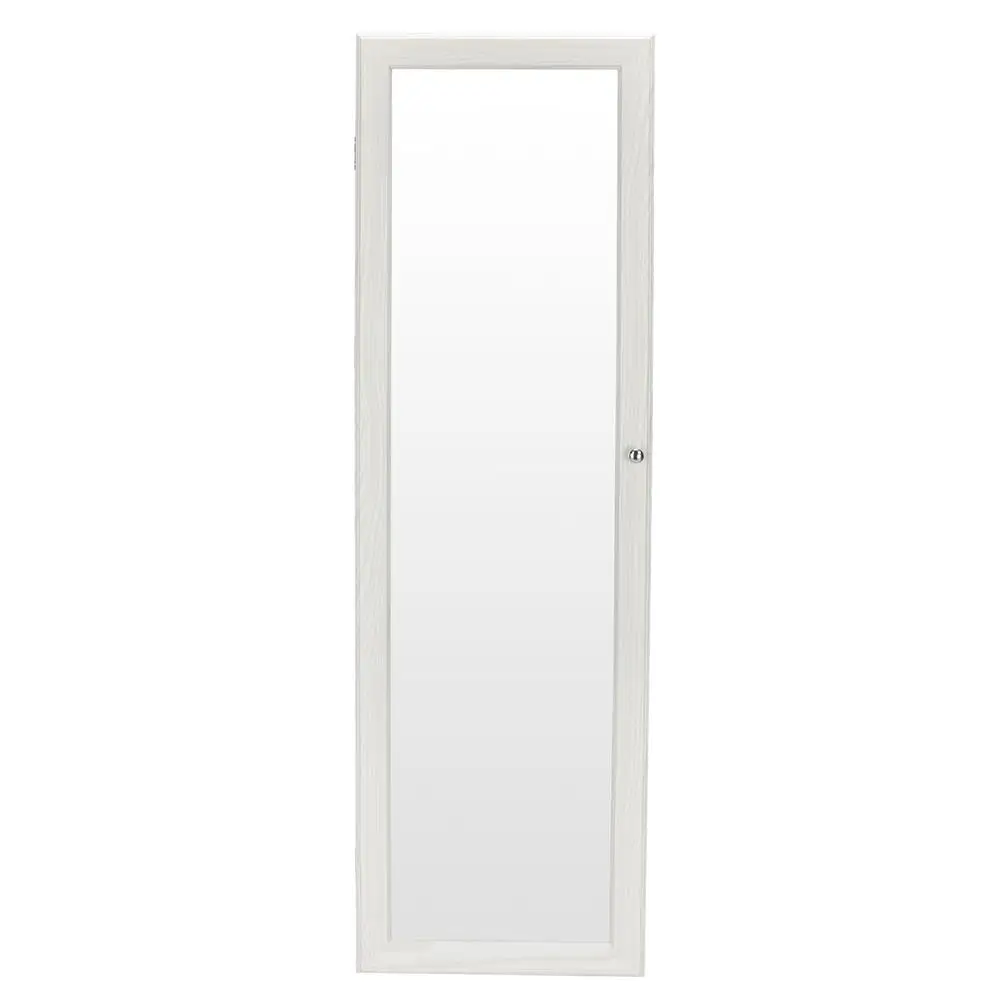 Wall Door Mounted Mirror Jewelry Storage Cabinet Accessories Package Lockable Armoire Organizer with LED Light Home Furniture Wall Door Mounted Mirror Jewelry Storage Cabinet Accessories Package Lockable Armoire Organizer with LED Light Home Furniture