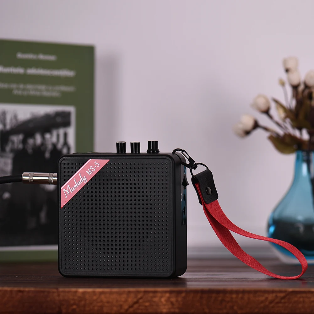 Muslady MS 5 Portable Mini Guitar Amplifier Amp Speaker 5W Support BT Connection with Memoey Card Slot Headphone Output