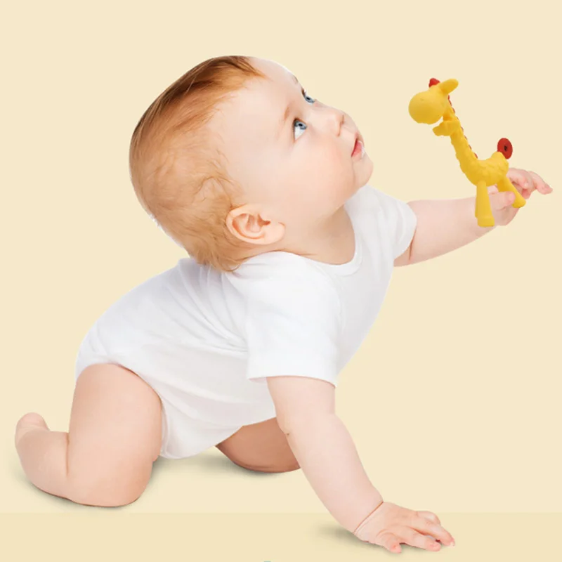 Newborn Silicone Toothbrush Baby Teether Teething Ring Kids Teether Children Chewing