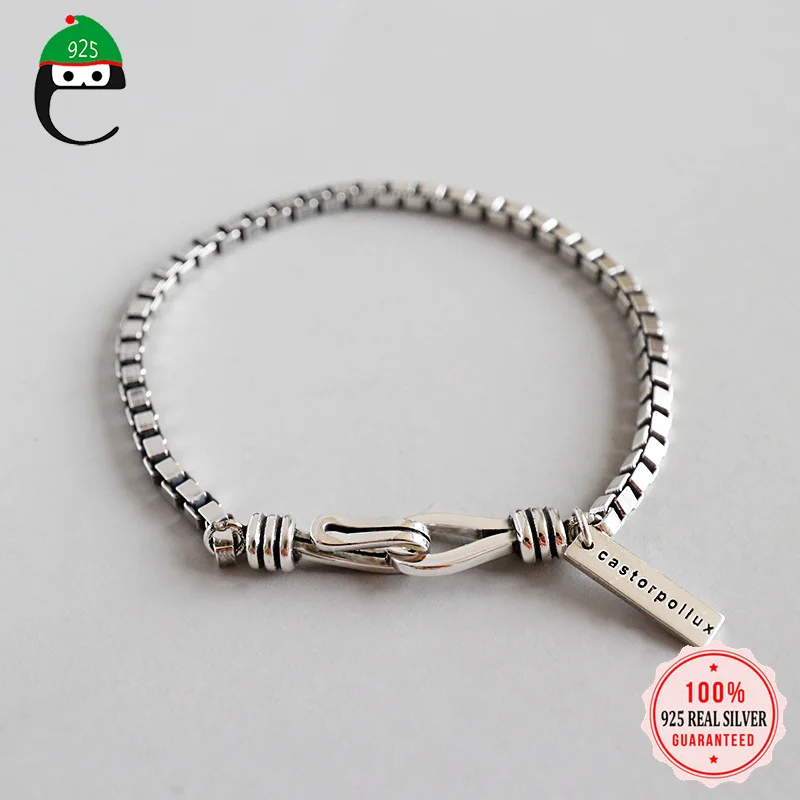 ElfoPlataSi Мода Подлинная стерлингового серебра 925 пробы 3 мм ширина браслет с прямоуголными звеньями для женщин жена Свадебные украшения подарок DS2268