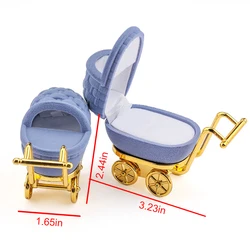 Elegant Velvet Jewelry Box for Rings, Earrings, Necklaces, and Bracelets - Luxurious Display and Gift Holder (Baby carriage)