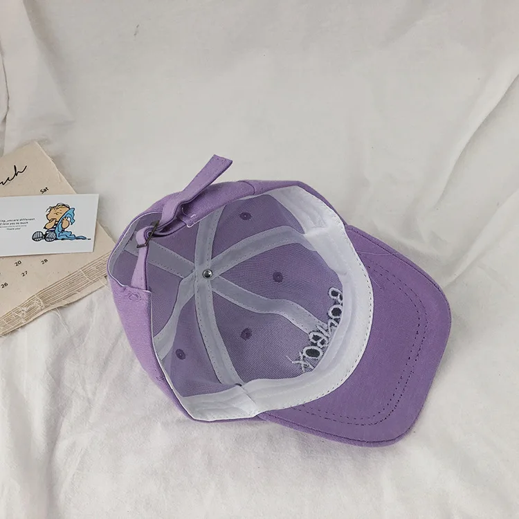 Korean Style Boys Girls Letters Embroidery Fashion Baseball Cap 1-6 Years Kids 6 Colors Casual Hats