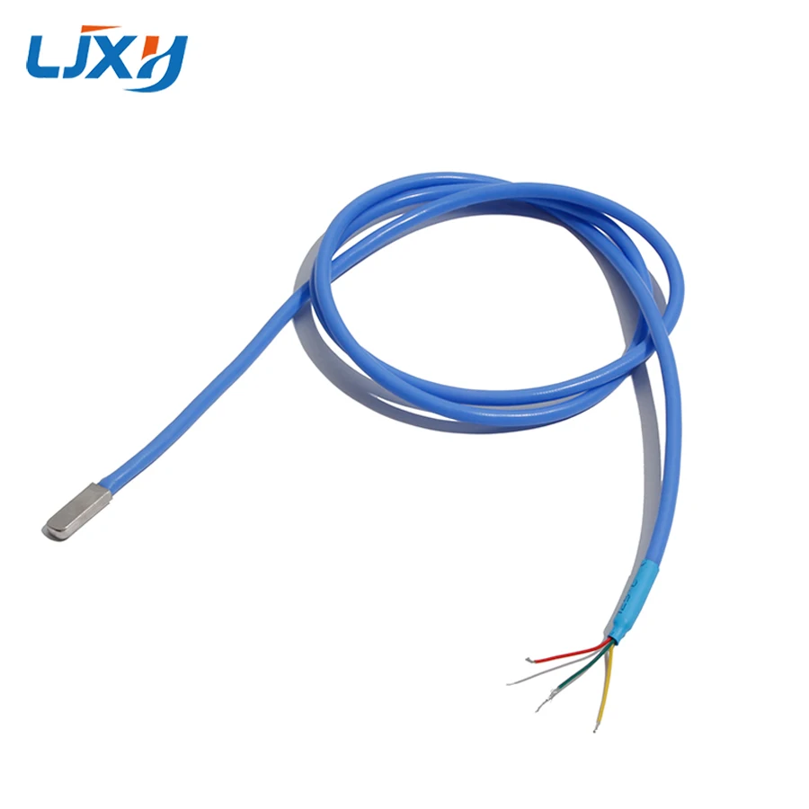 LJXH Patch Type DS18B20 Temperature Sensor Encapsulated Silicone Wire 20mm*7.5mm*3.5mm Copper Nickel-plated Probe