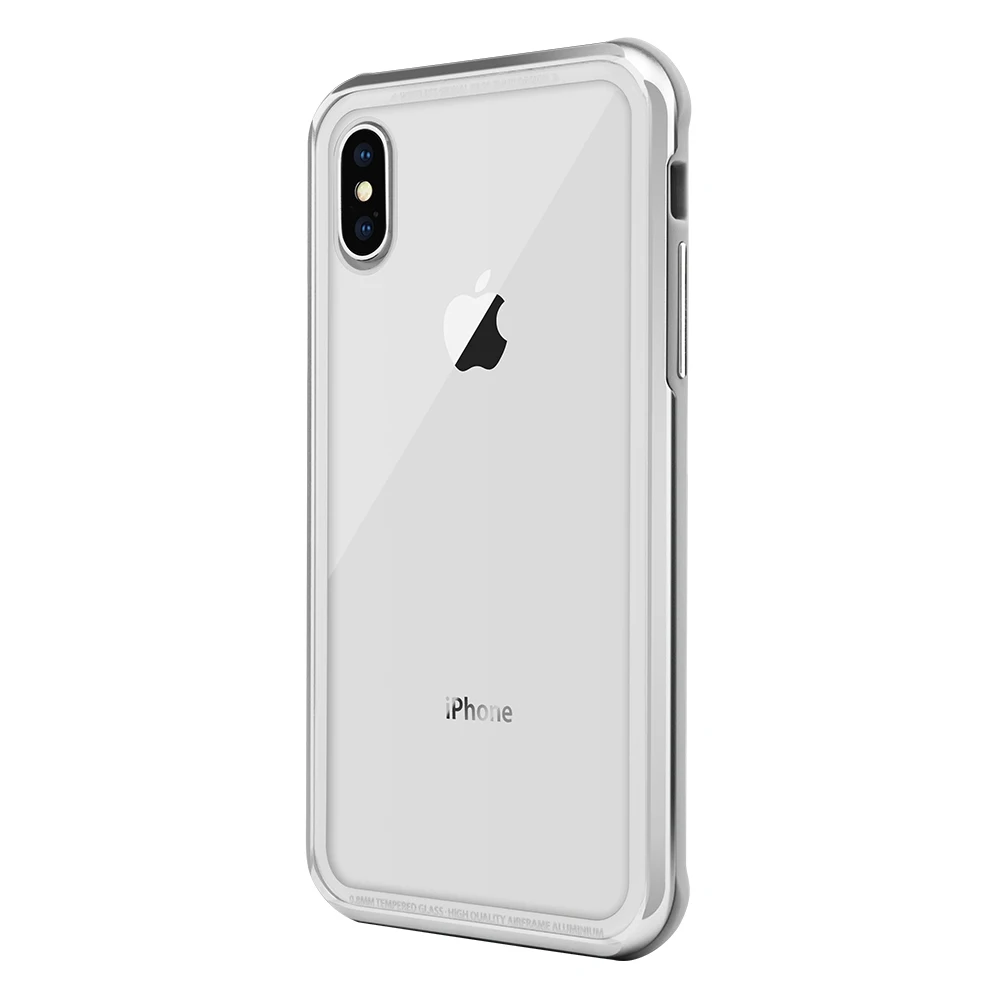 Чехол SwitchEasy iGlass для iPhone XS/X. Материал полиуретан, алюминий, стекло. Цвет серебряный