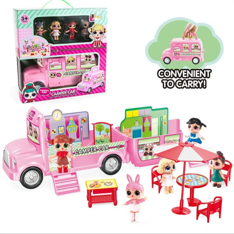 

LoL Surprise Picnic Car Anime Kids Toys Set LoL Dolls Decoration Action Figure Pvc Model Children Christmas Gifts