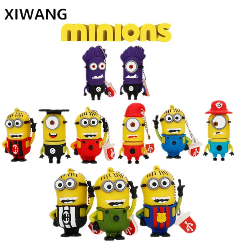 

usb flash drive 128GB u disk 2.0 Funny Little Yellow Man pen drive 4GB 8GB 16GB 32GB 64GB pendrive Despicable Me free delivery