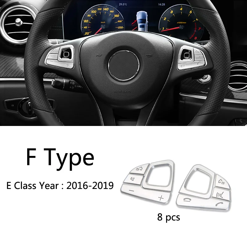 F Type Автомобильный интерьер, кнопки на руль, наклейки, аксессуары для Mercedes Benz A B C E S ML, класс GLA GLC CLA CLS GLE GLS GLK - Название цвета: F Type