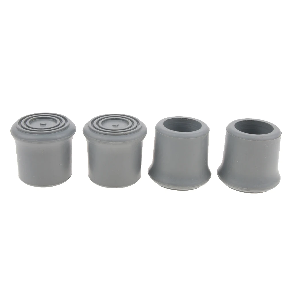 Walking Cane 4pcs Trekking Pole Rubber Cap Walking Hiking Stick Cane Tips Crutch Ferrules-22mm/25mm